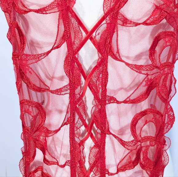 Victoria's Secret Sheer Red Teddy Women Plus Size Lingerie XXL New Bodysuit VS - Picture 6 of 11